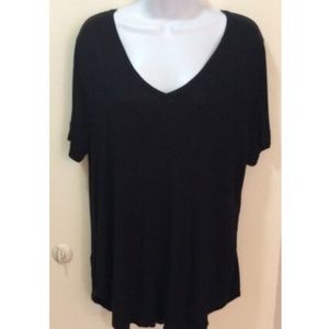 Old Navy Women's Luxe Top Black Short Sleeve